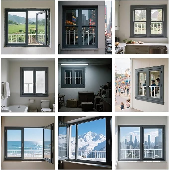 40x25in 36x16in 20x12in Window for Houses, Basement Replacement Windows Aluminum Sliding Window White/Black for Bathroom/Shed/Chicken Coop(Black,34x20in)