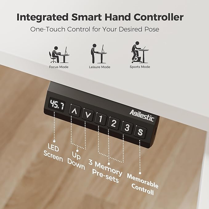 Agilestic 63 x 55 Inch L Shaped Standing Desk Adjustable Height, Corner Standing Desk, Sit Stand Up Computer Table, Splice Board, White
