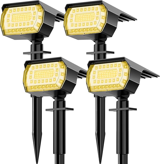 LANSOW Solar Spot Lights Outdoor, 2-in-1 Solar Landscape Spotlights, 3 Modes