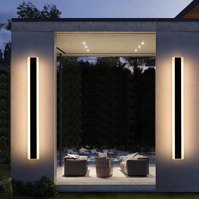 Mikeru 2pack 57inch Long LED Wall Light Fixtures, 3000K Modern Outdoor Lights