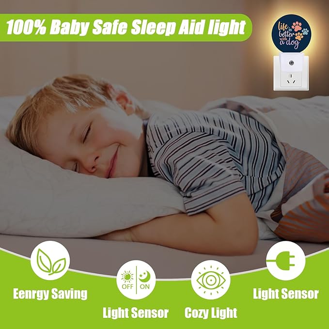 Dog Paw Night Light, Plug-in Night Lights