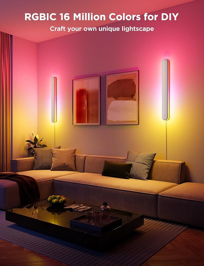 Govee Wall Sconce, Smart RGBIC Wall Lights, Works