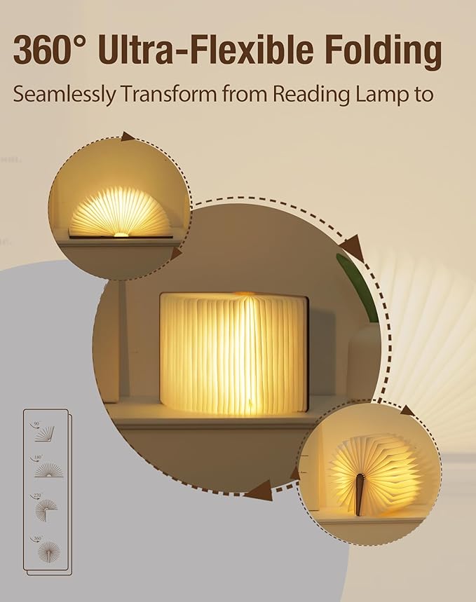 5.7 Inch Wooden Book Lamp