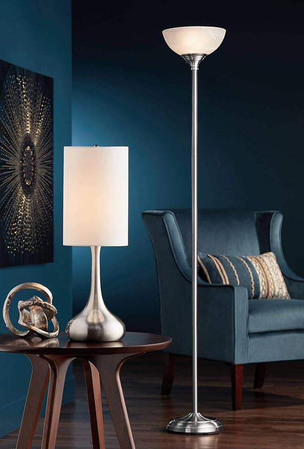 360 Lighting Modern Industrial Droplet-Shaped Table Lamp 24.5" High Brushed