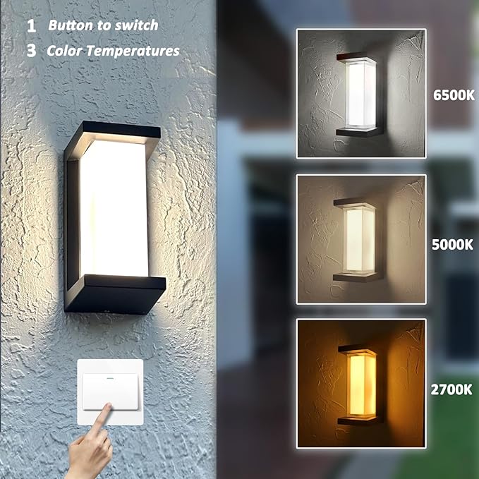 Outdoor Wall Sconce Lights Exterior Lighting fixtures LED, 1500LM 3000K 4000K