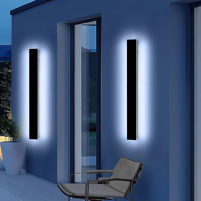Mikeru 31.4" 2Pack Outdoor Wall Sconce 6000K Cool White