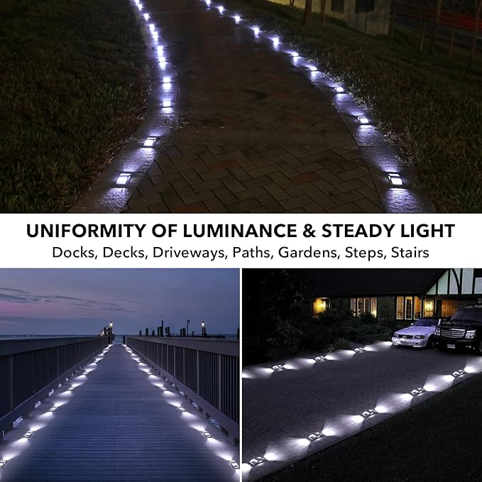AGPTEK Solar Driveway Lights 12 Pack, Waterproof, Solar Powered, Outdoor Marker