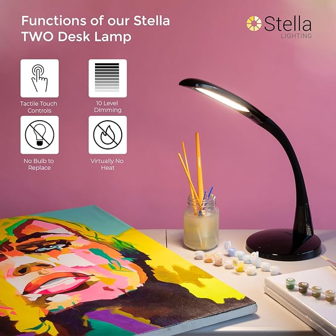 Stella Two Task Lamp, Adjustable Desk Lamp, Dimmable LED Light
