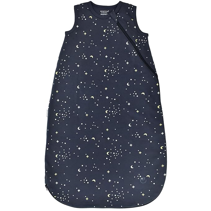 Ecolino Organic Cotton Baby Sleep Sack - 2-Way Zipper Baby Wearable Blanket - Newborn Sleeping Bag Sack - 0-6 Months - Milky Way