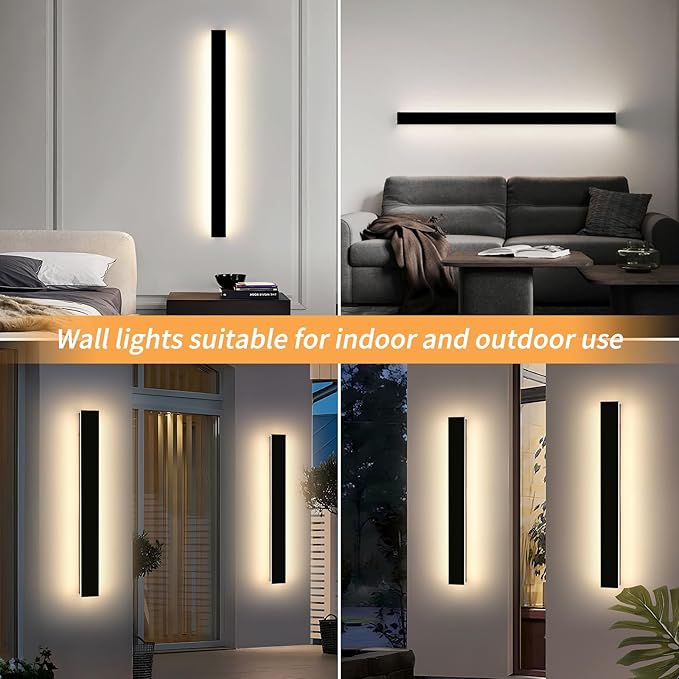 Mikeru 39.3" 2Pack Outdoor Wall Sconce 3000K Warm White