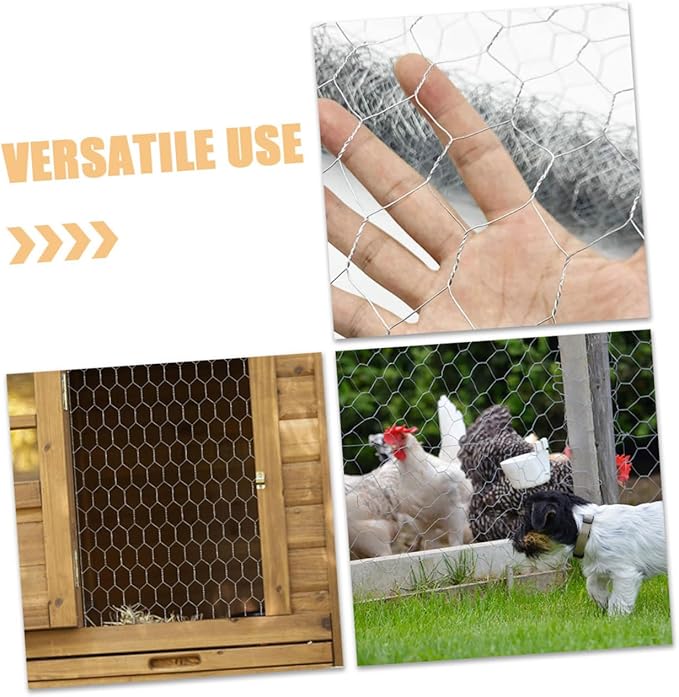 1Roll Heavy Duty Galvanized Chicken Netting Poultry Fencing Wire for Rabbit Cages Garden Enclosures Quick Setup Protection