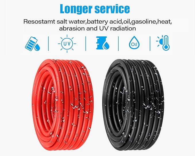 8 AWG Solar Cable 150FT Red + 150FT Black Tinned Copper Wire, 8 Gauge Solar Panel Wire for RV, Automotive, Trailer, Marine, Outdoors