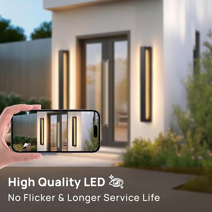 31.5 Inch Modern Outdoor Wall Sconces Light 3000K LED Exterior Lighting