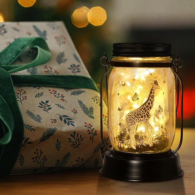 kyoryuger Giraffe Gifts for Women/Men Giraffe Lovers Solar Lantern Mom Birthday, Mothers Day, Solar Garden Decoration Outside for Yard, Patio,Backyard,Porch, Torches