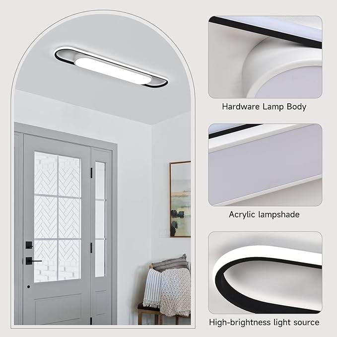 3Ft Cool White Modern LED Ceiling Lighting, 50W Metal Linear Ceiling Lamp
