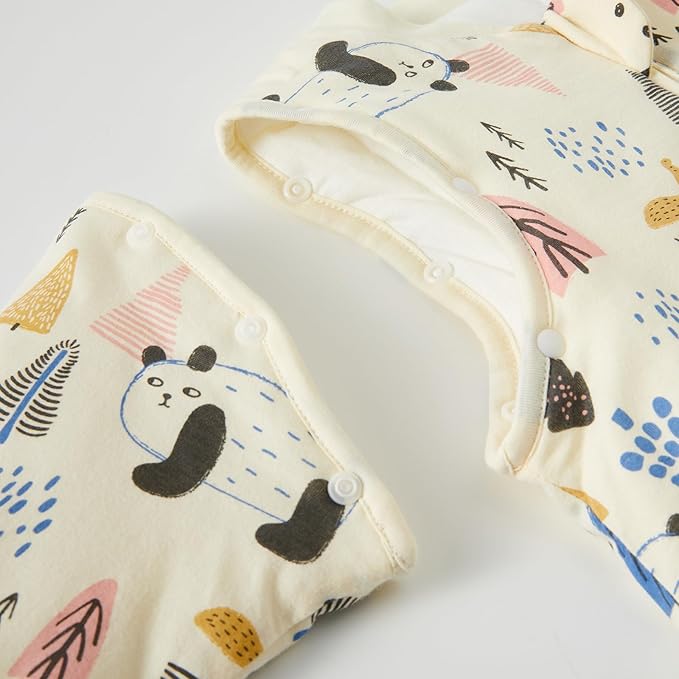 Duomiaomiao 3.5 TOG Baby Sleep Sack 100% Cotton Winter Long Sleeve Baby Wearable Blanket, Super Warm Quilted Comfy Toddler Sleeping Sack