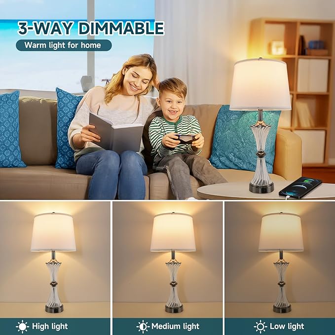 Terpsichore Touch Dimmable Table Lamps Modern Glass Table Lamp LED Lights