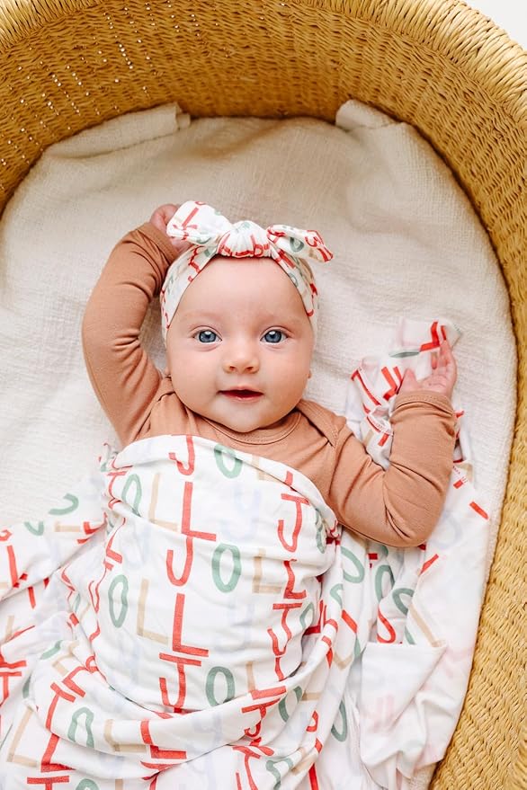 Copper Pearl Large Premium Knit Baby Swaddle Receiving Blanket 'Jolly'