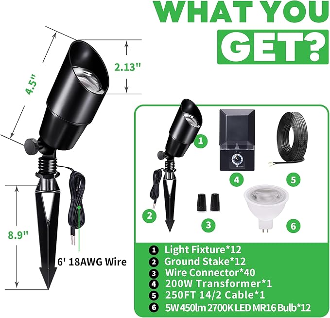 Outdoor Low Voltage Lighting Kit,
