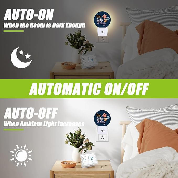 Dog Paw Night Light, Plug-in Night Lights
