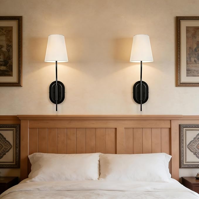 Modern Elegant Cone Linen Wall Sconce