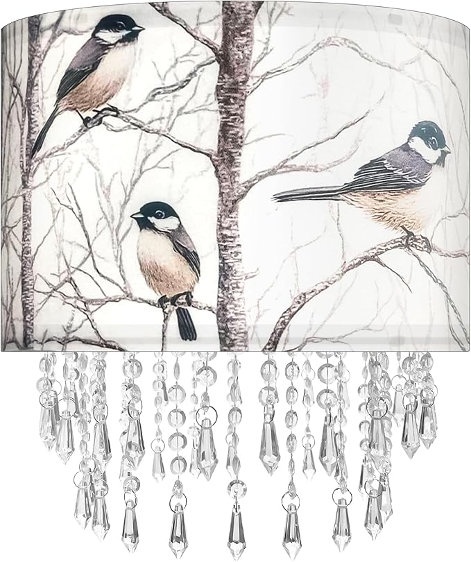 Winter Bird Tree Lamp Shade