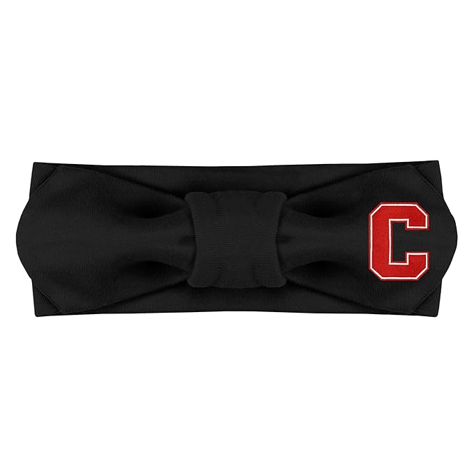 Creative Knitwear Cornell Big Red Infant Girls Black Solid Hair Knot Headband Embroidered Logo - Size Newborn - 4T