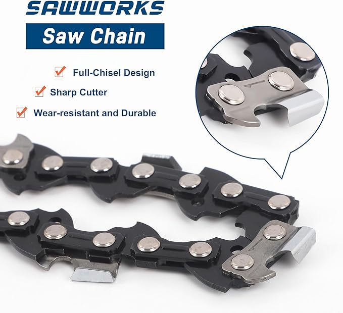 3-Pack Chainsaw Chain 16 Inch .325" Pitch .063" Gauge 62 Drive Links Fits 26RM3-62, 26RS-62, Stihl 025, MS250, MS251, 36890050062, Oregon L62 and More