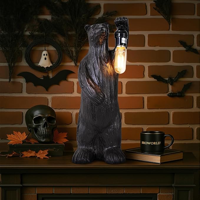 Scenekoy Bear Table Lamp for Living Room Bedroom, Memory Function, 3 Way