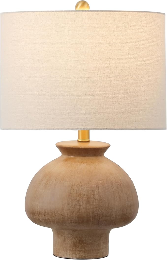 SAFAVIEH Lighting Collection Noam Light Brown Ceramic 23-inch Table Lamp