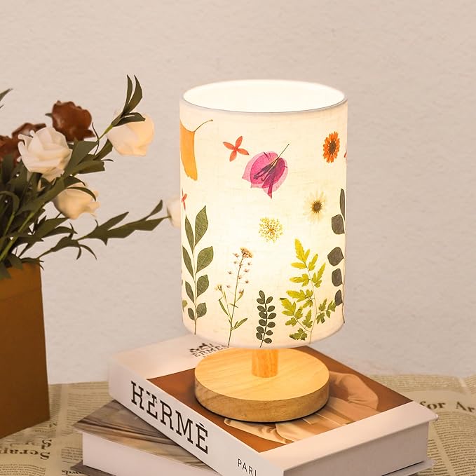 Pressed Flowers Table Lamp 5W LED 3Color Temperatures Dried Flower Bedside Lamp