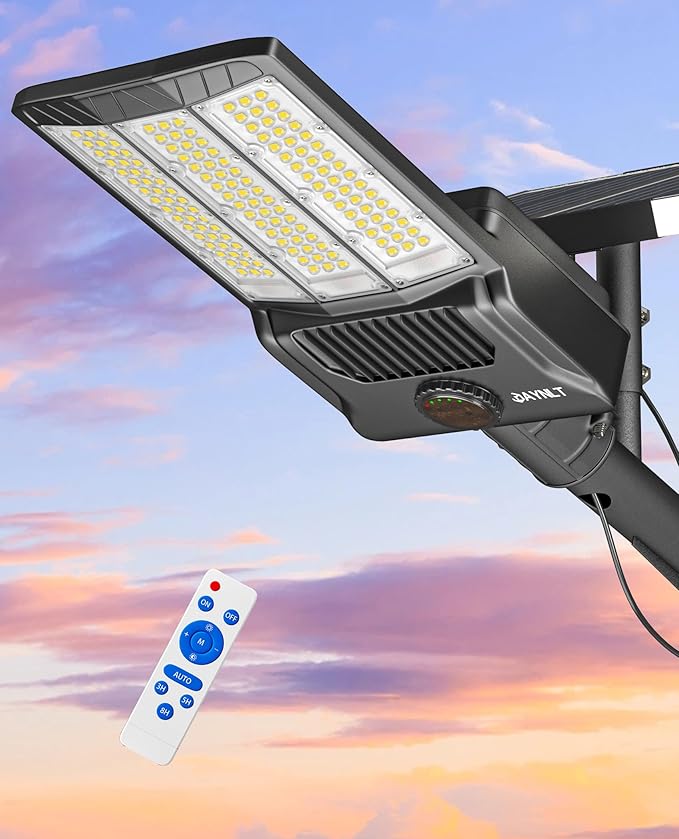 JAYNLT Y-6500W Solar Street Lights Outdoor, 650000LM 6500K High Powered