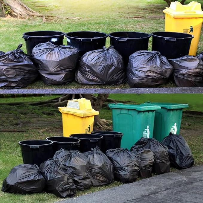 55-60 Gallon Trash Bags, 150 Count Bulk, Black Heavy Duty Garbage bags, Multi-purpose Trash Can Bin Liners for Business Home Commercial, Industrial Contractors, Storage, Outdoor