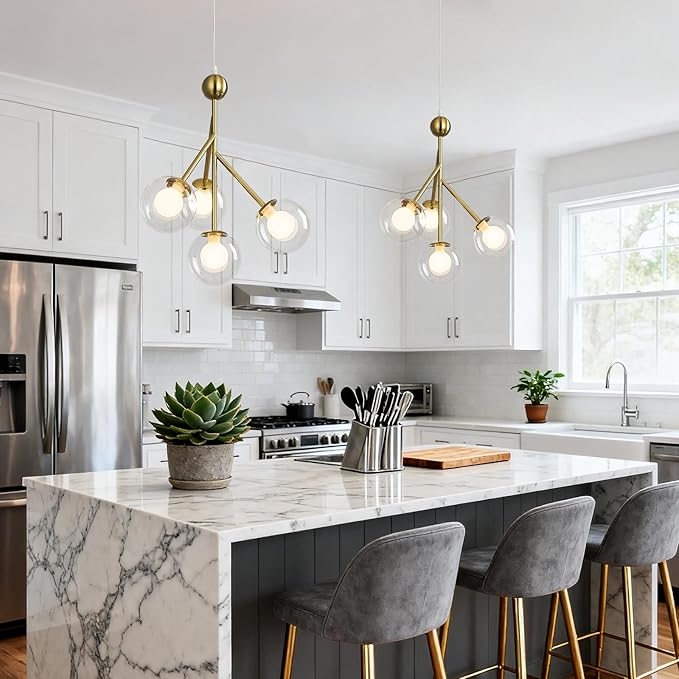 4 Light Modern Gold Chandelier