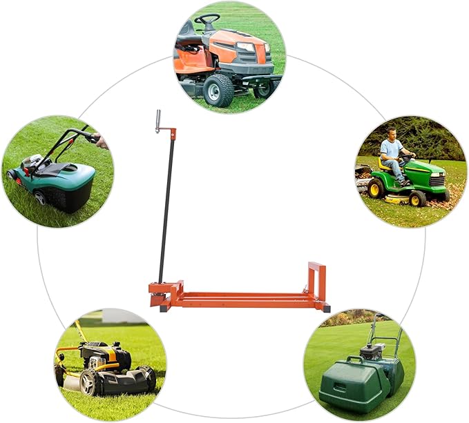 Lawn Mower Lift, 880Lbs Lawn Mower Lift Carbon Steel Lift Jack Freestanding Lawnmower Lift Tool Adjustable Lawnmower Lifts w/o Wheel for Garden Tractors All-Terrain Maintenance and Repair