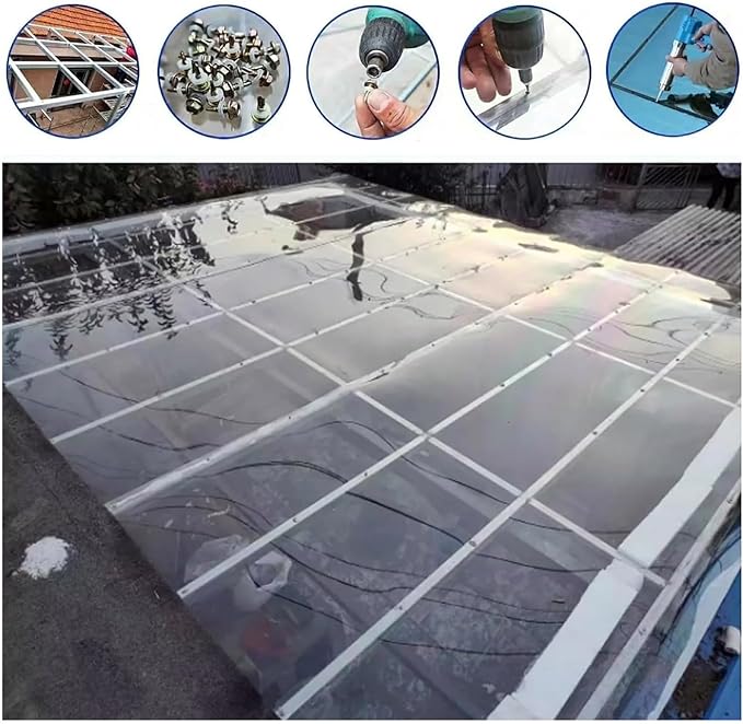 Weatherproof Cover for Chicken Coop Doors, Clear Plastic Roofing for All Weather Outdoor Garden, Chicken Run Pen Poultry Waterproof Cover, Fence Chicken Cages Cover(4x26.2ft/1.22x8m)