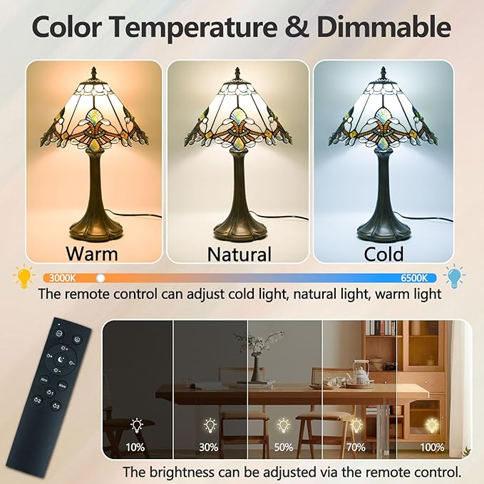 Tiffany Style Table Lamp, Small Stained Glass Lamp