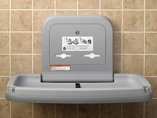Koala Kare Horizontal Wall Mounted Baby Changing Station, Gray (KB200-01SS)