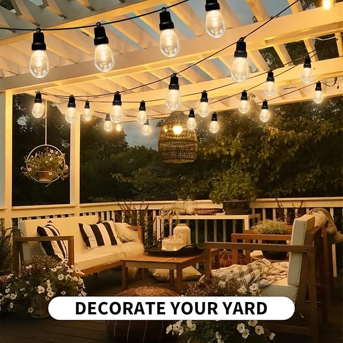Outdoor String Lights 50FT, Outdoor Lights