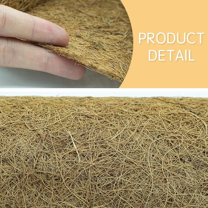 Coco Coir Liner, 12x80 inch Natural Coconut Liners for planters Flower Basket, Reptile Carpet, Natural Coconut Fiber mat, Garden Decoration, Animal pet pad, Snow Mat