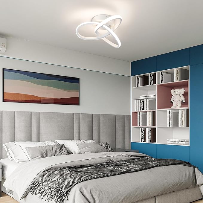 CANEOE Modern Led Ceiling Light Fixtures, 4500K Daylight White Semi Flush Mount