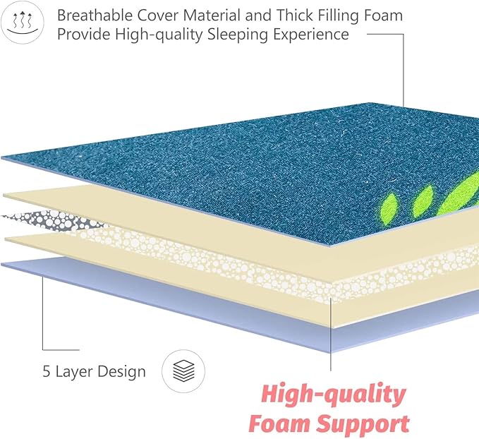 MAXYOYO Flamingo Japanese Floor Mattress Futon Mattress Boys Girls Foldable Bed Camping Mattress Floor Lounger Bed Couches and Sofas Mattress Topper Full Size