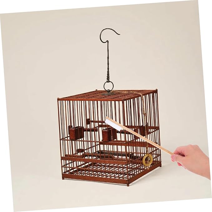 POPETPOP 2Pcs Bird Cage Cleaning Brush Set Versatile Tools with Droppings Scoop for Easy Maintenance of Bird and Small Animal Cages Durable User Friendly Bird Cage Cleaner Supplies