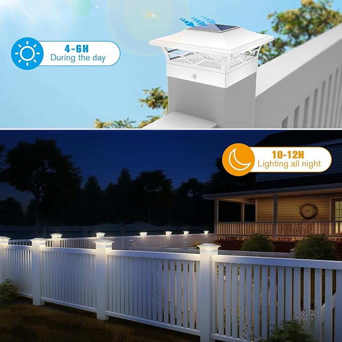 Solar Fence Post Lights, Cap Lights