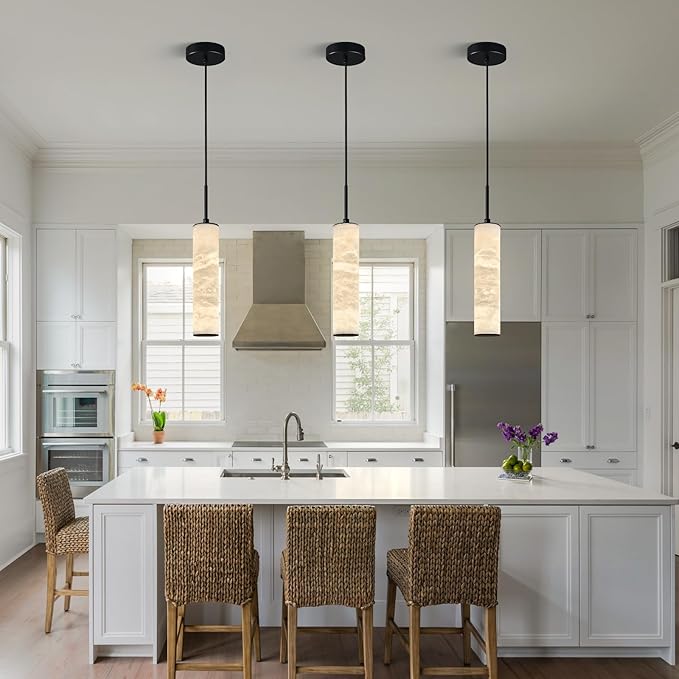 LMQNINE Natural Alabaster Pendant Lights