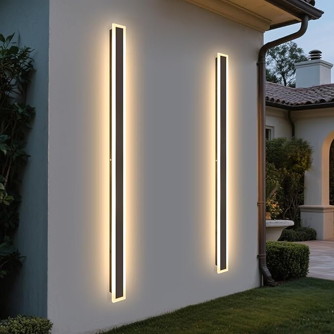 2 Pack 79inch Modern Outdoor Light LED 3000K Outdoor Wall Lights IP65