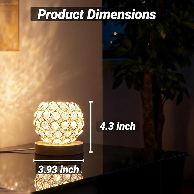 Crystal Mood Table Lamp, Small Decorative Sphere Light