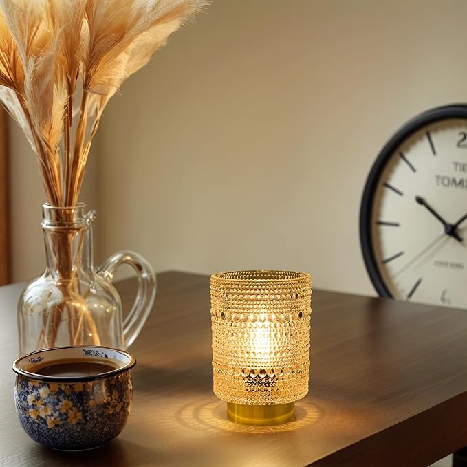 Battery Operated Lamp with Auto-Off Timer, Cordless Table Night Light