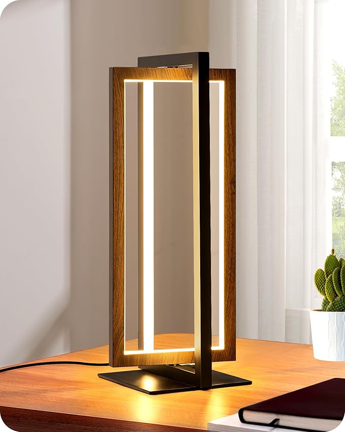 EDISHINE Modern LED Table Lamp, Stepless Dimmable Minimalist Bedside Lamp