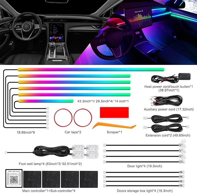 Dreamcolor Acrylic Interior Car LED Strip Light
